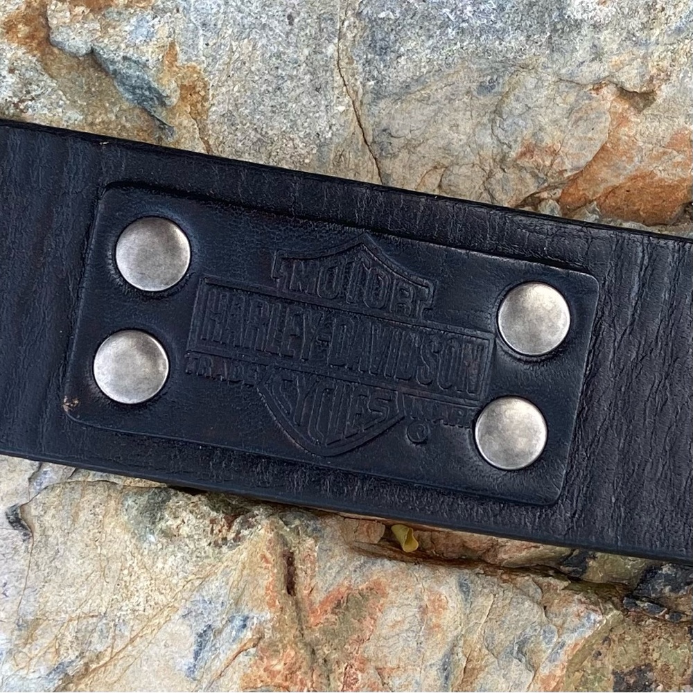 Belt Harley-Davidson Black Leather Belt with Metal Buckle - Picture 4 of 12